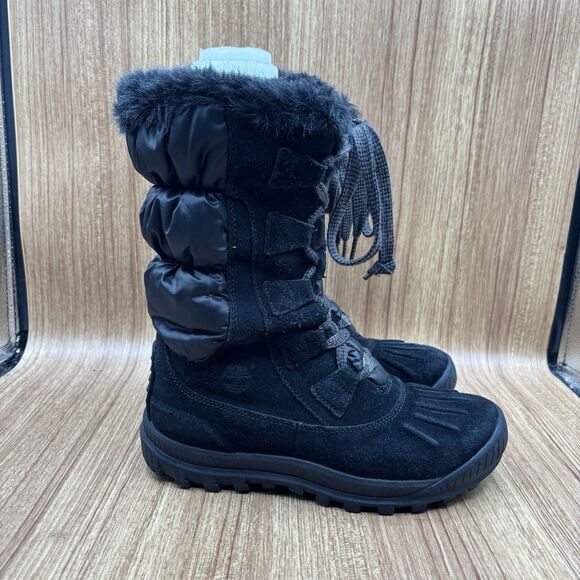Timberland Women's EarthKeepers Mt Holly Winter Snow Duck Boots Black Suede 7.5 - Picture 1 of 8